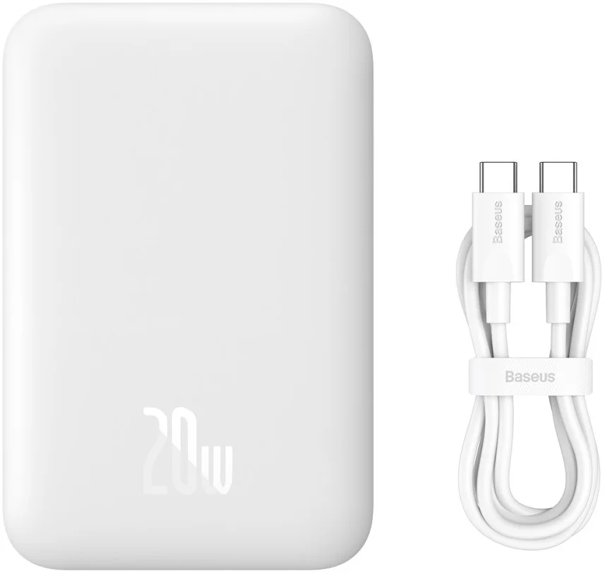 Baseus Mini 6.000 mAh Powerbank Compact met MagSafe Wit 20W afbeelding 1