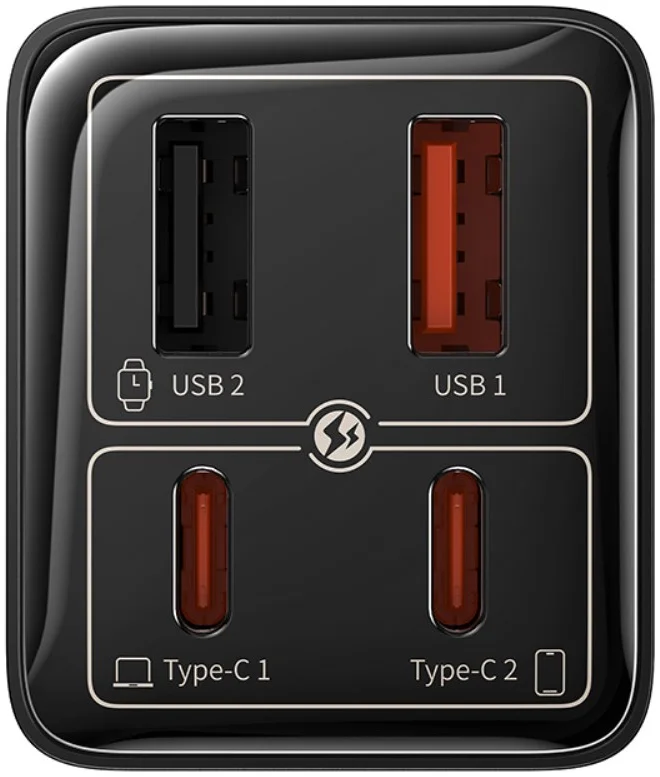 Baseus GaN6 65W USB-C/USB Snellader + 100W USB-C Kabel 1M Zwart afbeelding 2