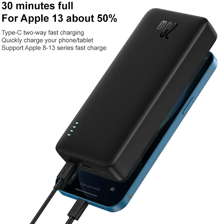Baseus Airpow 20.000 mAh Powerbank Fast Charge 20W Zwart afbeelding 3