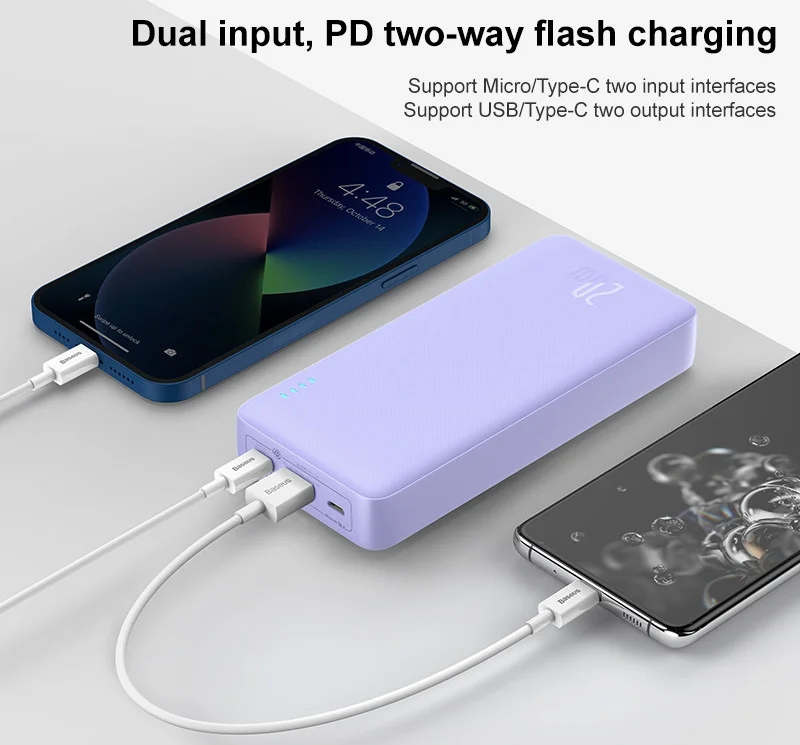 Baseus Airpow 20.000 mAh Powerbank Fast Charge 20W Paars afbeelding 6