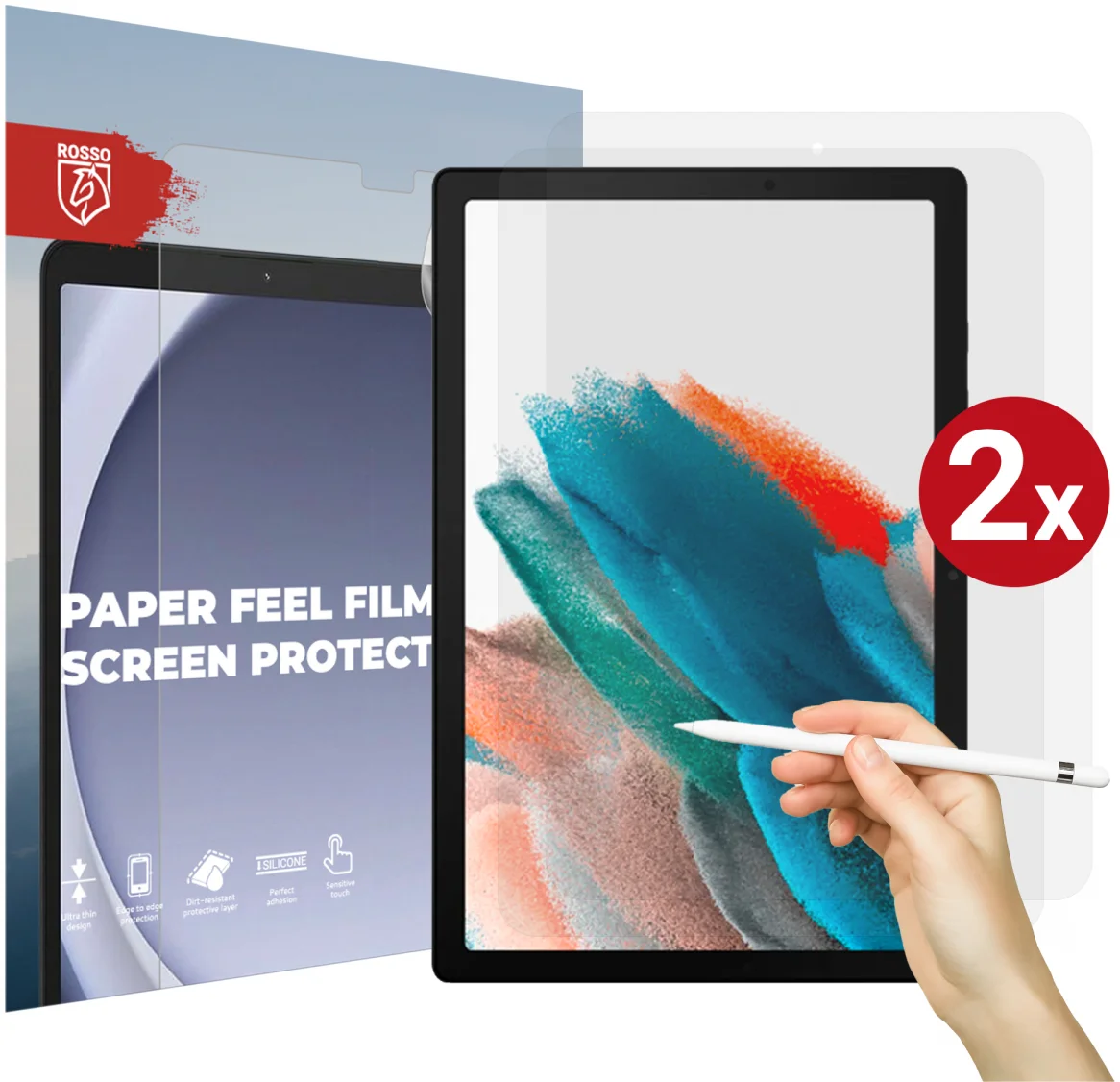 Rosso Samsung Galaxy Tab A8 Screen Protector Paper Feel Folie Duo Pack afbeelding 1