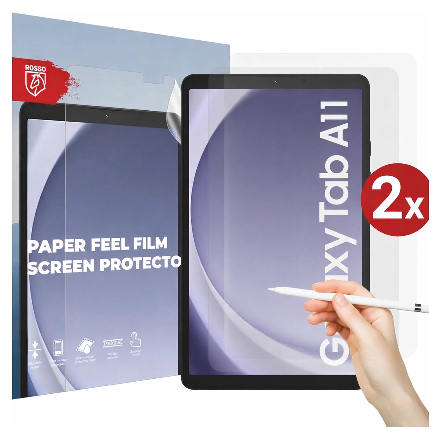 Rosso Samsung Galaxy Tab A11/A9 Screen Protector Paper Feel Folie Duo Pack afbeelding 1