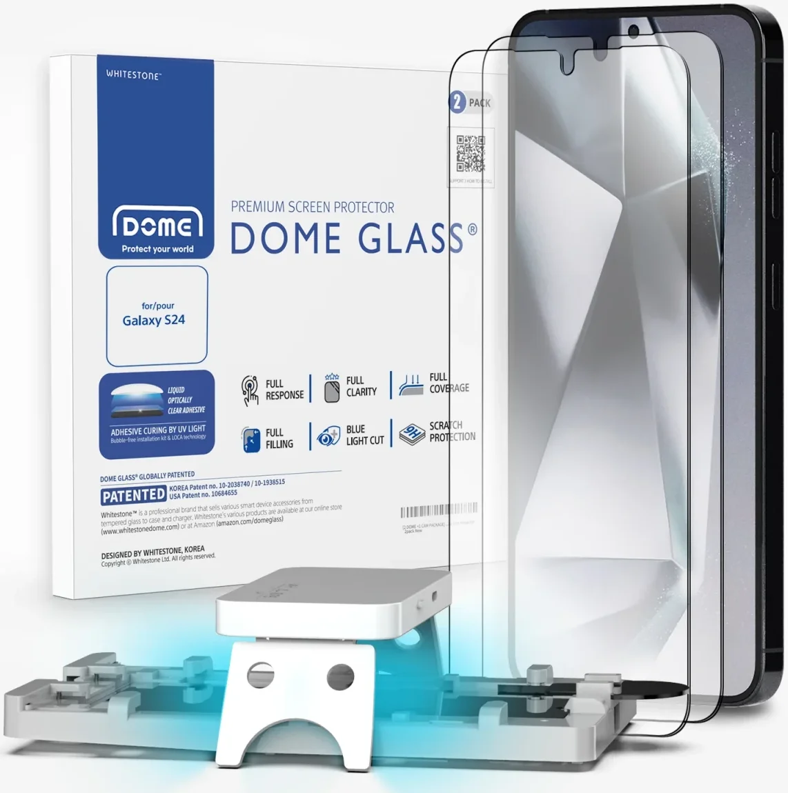 Whitestone Dome Glass Samsung Galaxy S24 Screen Protector 2-Pack afbeelding 1