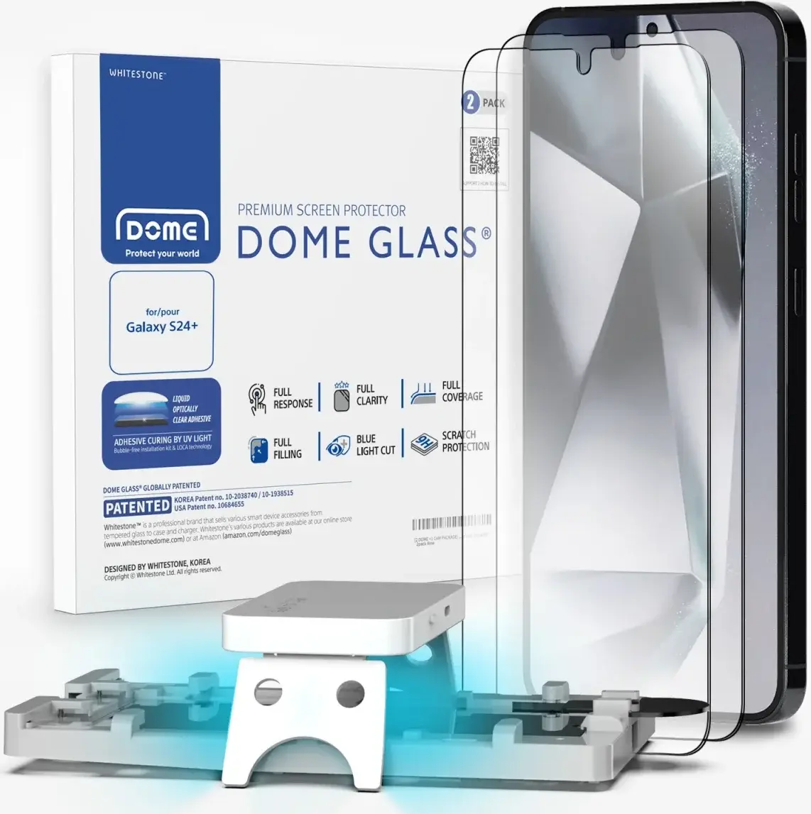 Whitestone Dome Glass Samsung Galaxy S24 Plus Screen Protector 2-Pack afbeelding 1