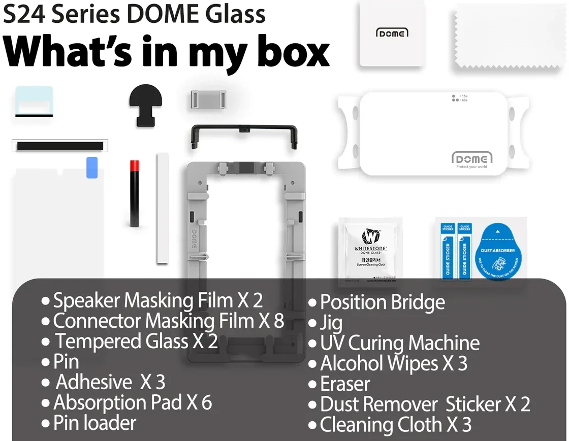 Whitestone Dome Glass Samsung Galaxy S24 Ultra Screen Protector 2-Pack afbeelding 7