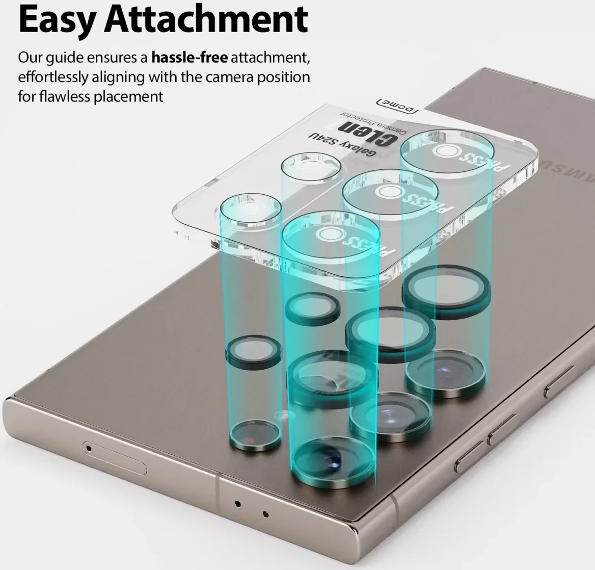 2-pack Whitestone Camera EZ Samsung Galaxy S24 Ultra Camera Protector afbeelding 2