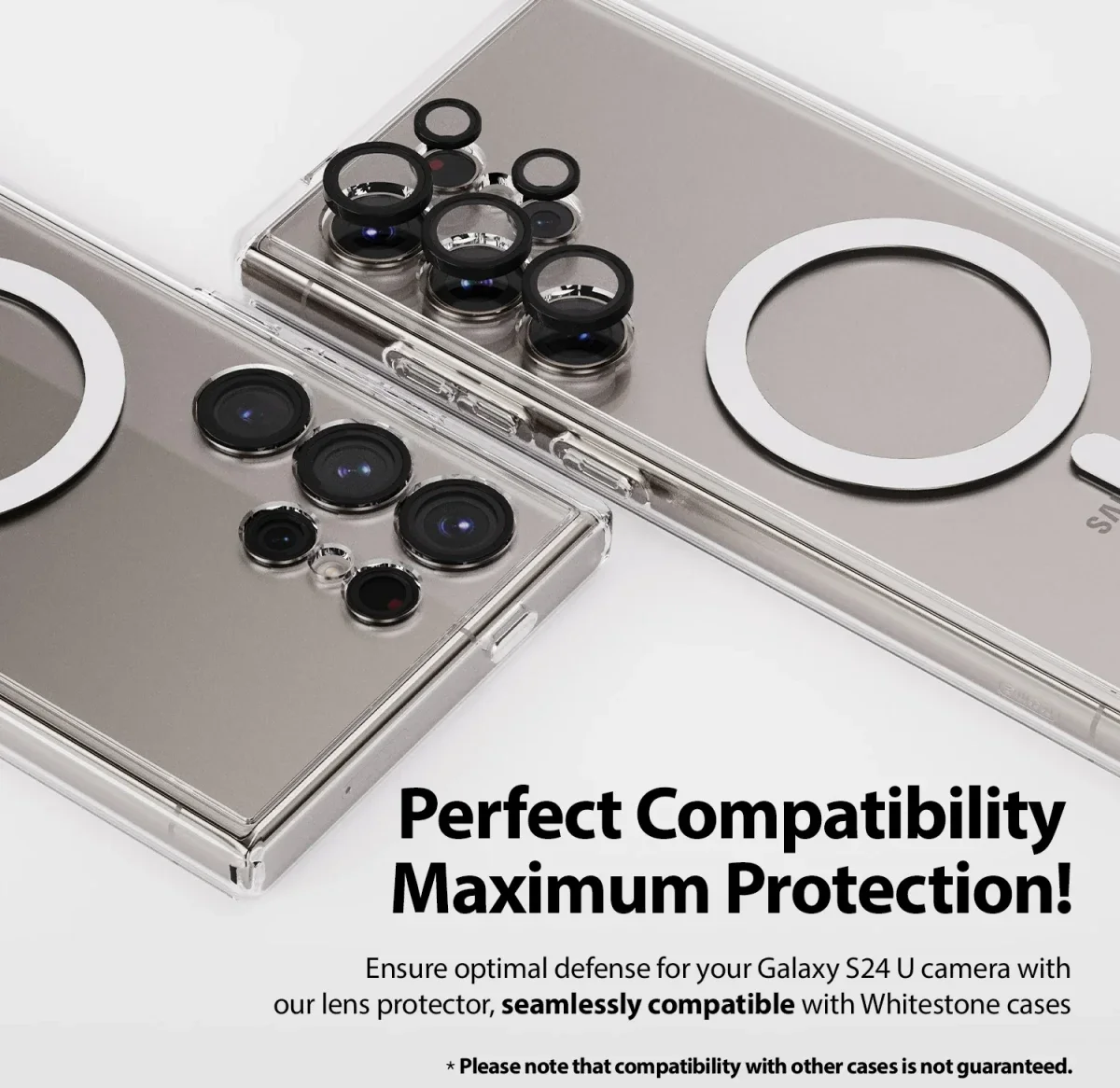 2-pack Whitestone Camera EZ Samsung Galaxy S24 Ultra Camera Protector afbeelding 5