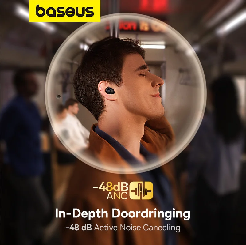 Baseus Bowie MA20 Draadloze Bluetooth Oordopjes Noise Cancelling Zwart afbeelding 6