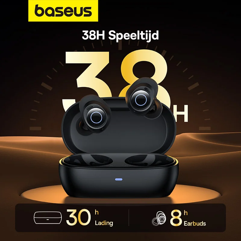 Baseus Bowie MA20 Draadloze Bluetooth Oordopjes Noise Cancelling Zwart afbeelding 8
