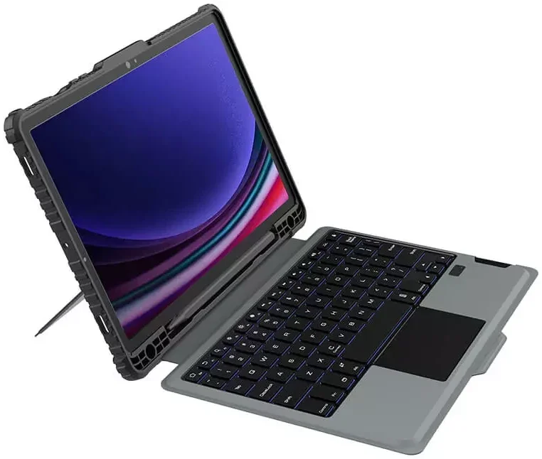 Nillkin Bumper Samsung Tab S10 Plus/S9 (FE)+ Toetsenbord Hoes met Slider Zwart afbeelding 15