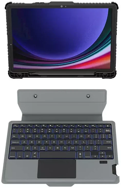 Nillkin Bumper Samsung Tab S10 Plus/S9 (FE)+ Toetsenbord Hoes met Slider Zwart afbeelding 2