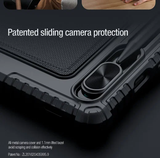 Nillkin Bumper Samsung Tab S10 Plus/S9 (FE)+ Toetsenbord Hoes met Slider Zwart afbeelding 3