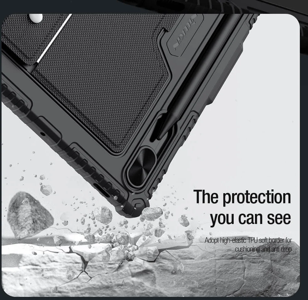 Nillkin Bumper Samsung Tab S10 Plus/S9 (FE)+ Toetsenbord Hoes met Slider Zwart afbeelding 4