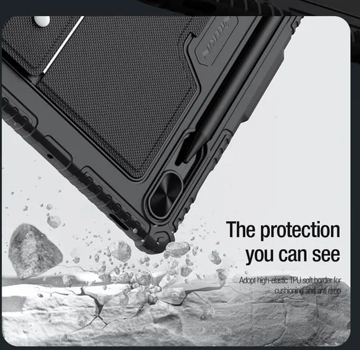 Nillkin Bumper Samsung Tab S10 Plus/S9 (FE)+ Toetsenbord Hoes met Slider Zwart afbeelding 4