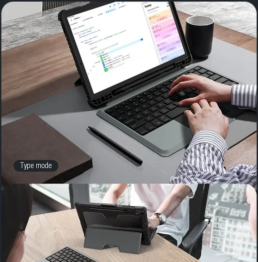 Nillkin Bumper Samsung Tab S10 Plus/S9 (FE)+ Toetsenbord Hoes met Slider Zwart afbeelding 8