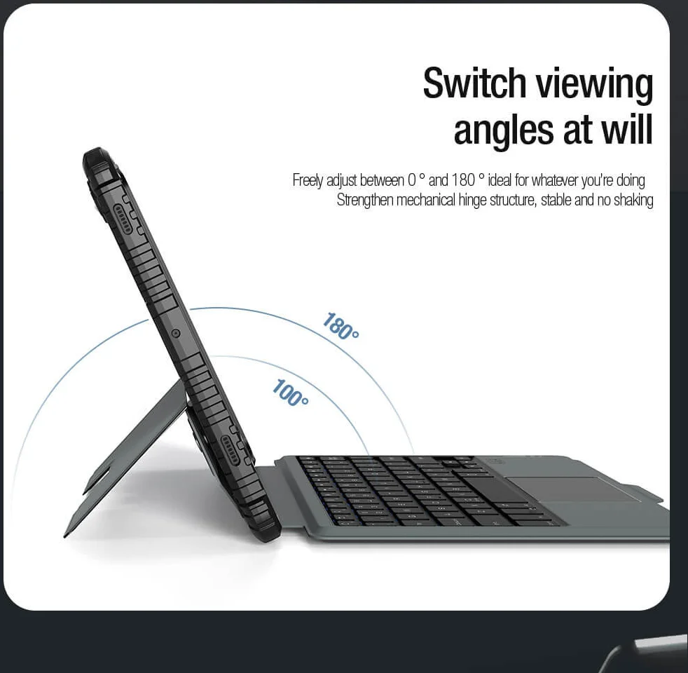 Nillkin Bumper Samsung Tab S10 Plus/S9 (FE)+ Toetsenbord Hoes met Slider Zwart afbeelding 9