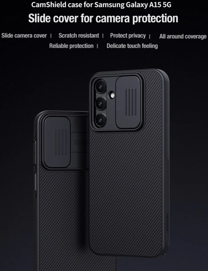 Nillkin CamShield Samsung Galaxy A15 Hoesje met Camera Slider Zwart afbeelding 12