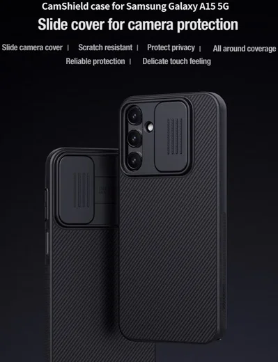 Nillkin CamShield Samsung Galaxy A15 Hoesje met Camera Slider Zwart afbeelding 12