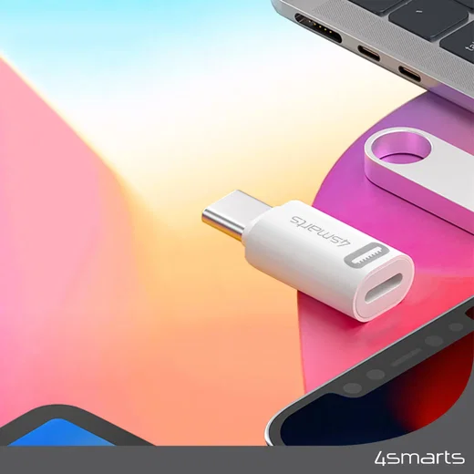 4smarts Apple USB-C naar Apple Lightning Adapter 27W PD Wit (2-Pack) afbeelding 4