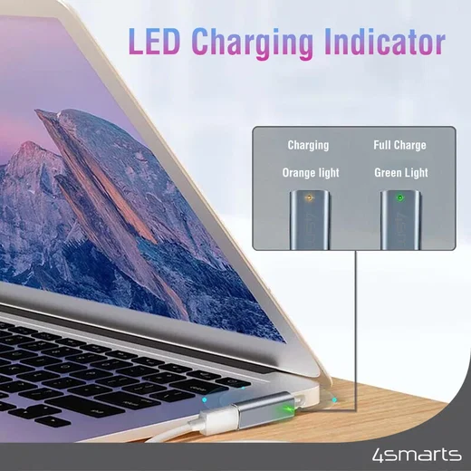 4smarts USB-C naar MagSafe 2 Adapter 100W PD MacBook Pro/Air Grijs afbeelding 4