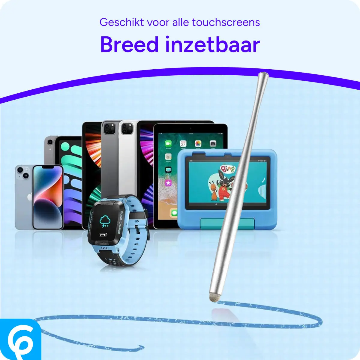 SBG Universele Capacitieve Stylus Pen Dun voor Touchscreen Zilver afbeelding 3