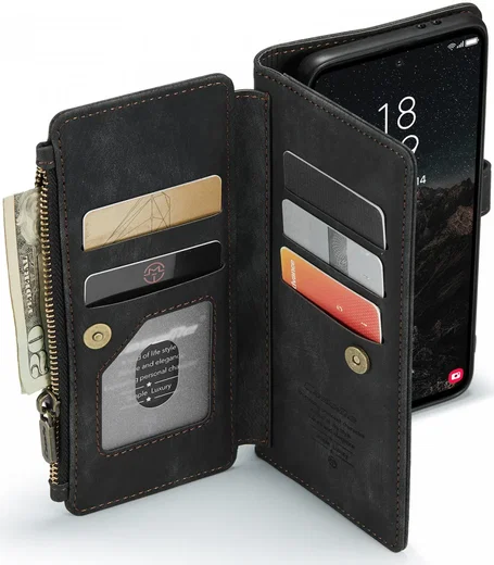 CaseMe C30 Samsung Galaxy S24 Hoesje Pasjeshouder Book Case Zwart afbeelding 10