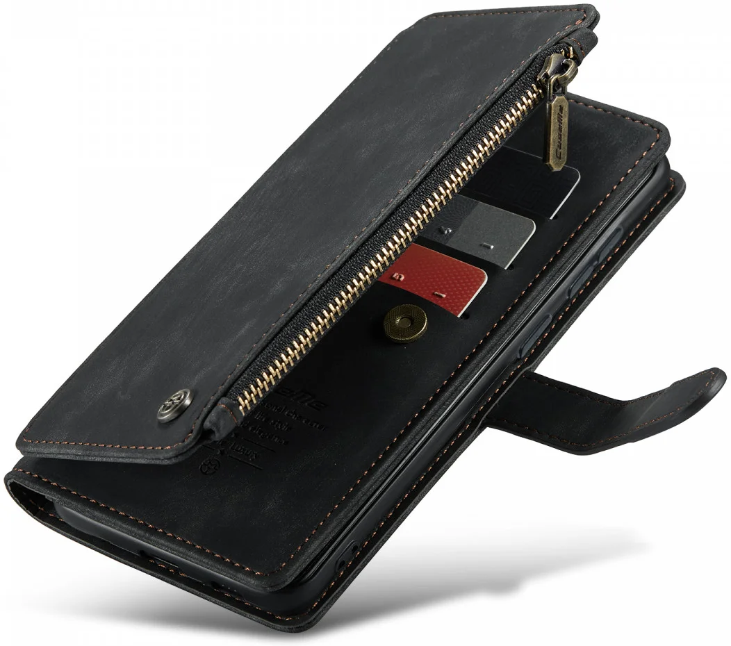CaseMe C30 Samsung Galaxy S24 Hoesje Pasjeshouder Book Case Zwart afbeelding 12