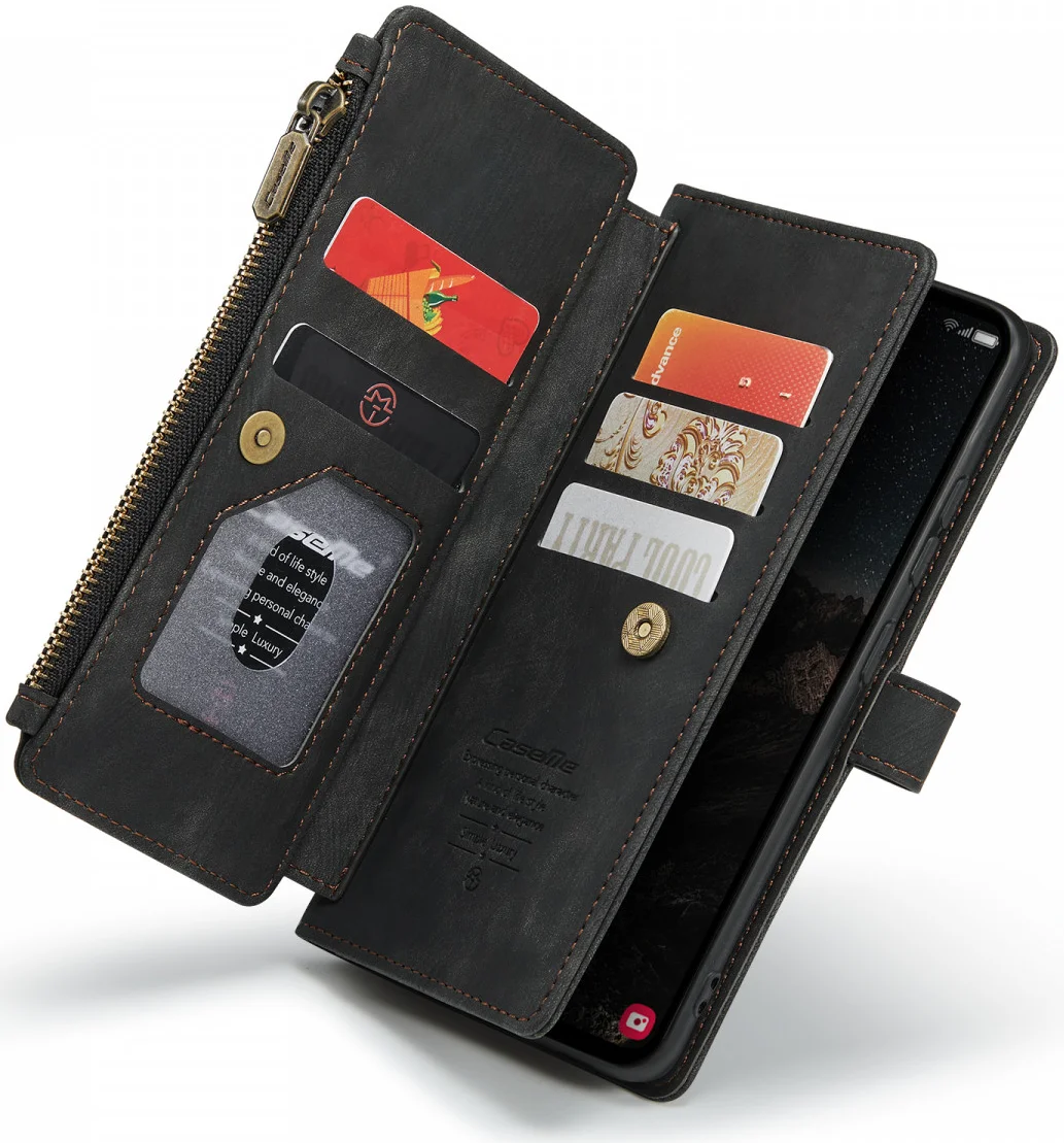 CaseMe C30 Samsung Galaxy S24 Hoesje Pasjeshouder Book Case Zwart afbeelding 13