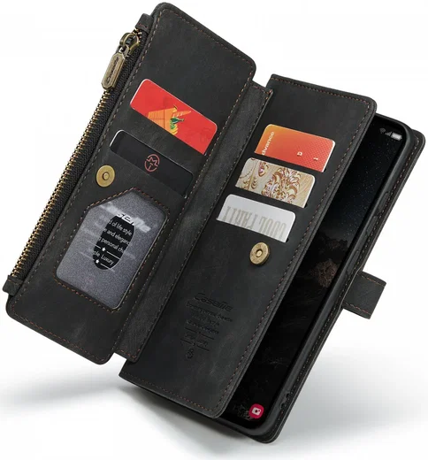 CaseMe C30 Samsung Galaxy S24 Hoesje Pasjeshouder Book Case Zwart afbeelding 13