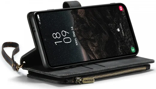 CaseMe C30 Samsung Galaxy S24 Hoesje Pasjeshouder Book Case Zwart afbeelding 21