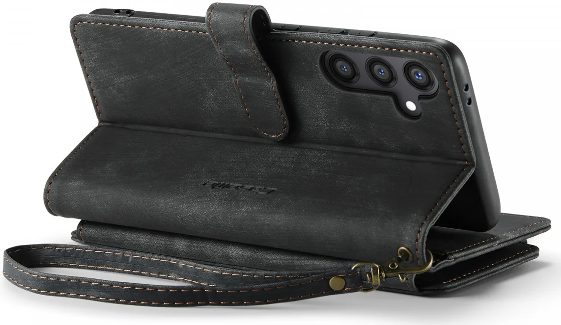 CaseMe C30 Samsung Galaxy S24 Hoesje Pasjeshouder Book Case Zwart afbeelding 22