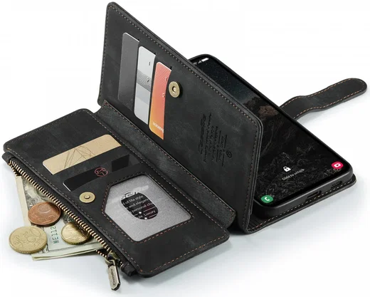 CaseMe C30 Samsung Galaxy S24 Hoesje Pasjeshouder Book Case Zwart afbeelding 9
