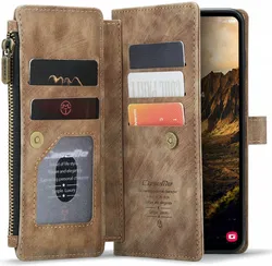 CaseMe C30 Samsung Galaxy S24 Hoesje Pasjeshouder Book Case Bruin afbeelding
