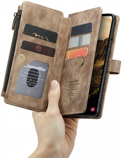 CaseMe C30 Samsung Galaxy S24 Hoesje Pasjeshouder Book Case Bruin afbeelding 11