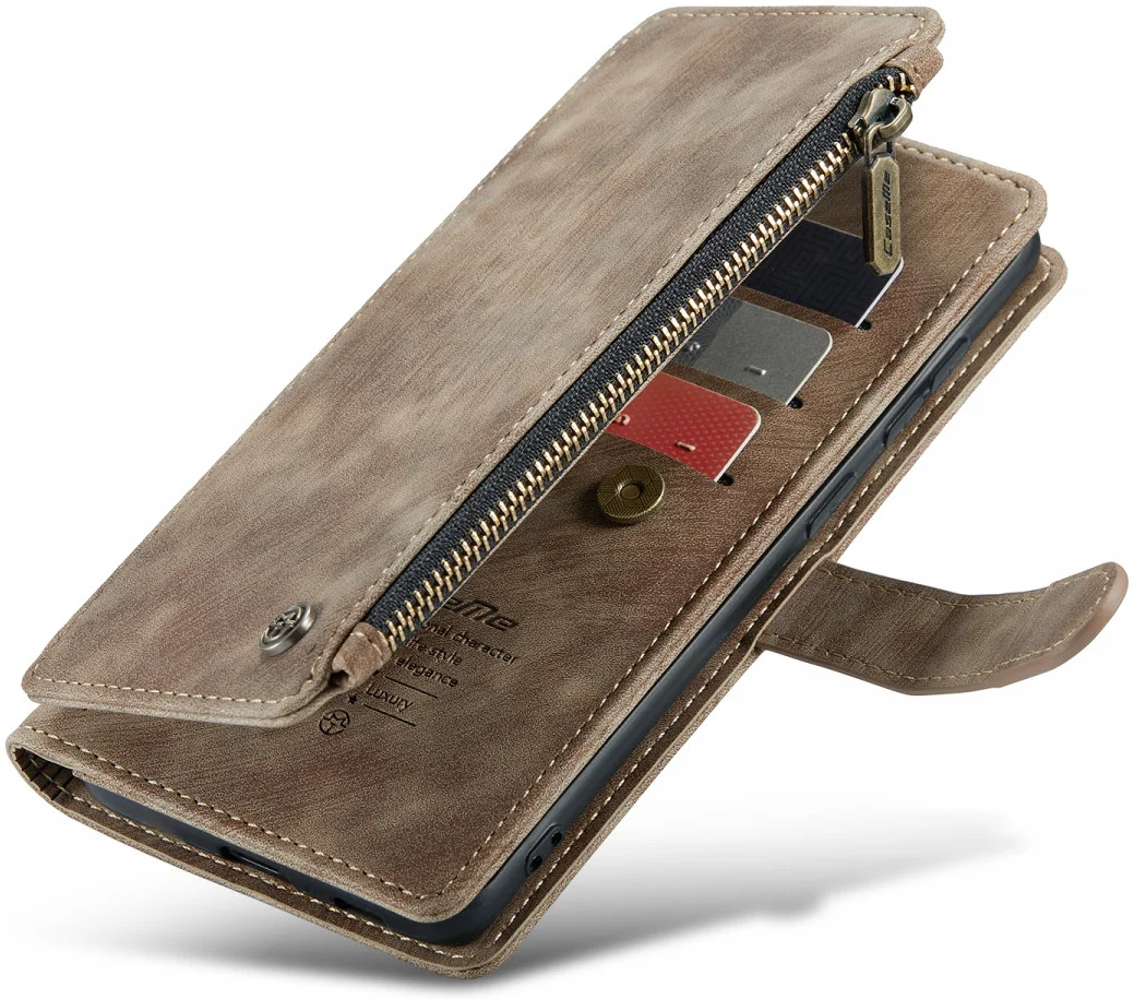 CaseMe C30 Samsung Galaxy S24 Hoesje Pasjeshouder Book Case Bruin afbeelding 12