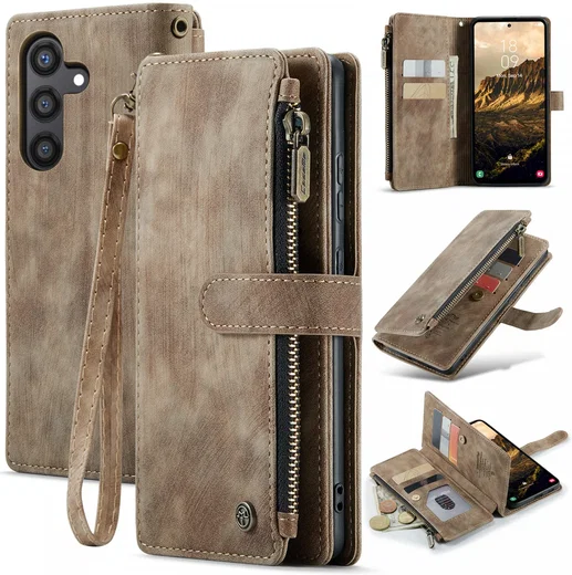CaseMe C30 Samsung Galaxy S24 Hoesje Pasjeshouder Book Case Bruin afbeelding 13