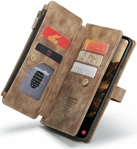 CaseMe C30 Samsung Galaxy S24 Hoesje Pasjeshouder Book Case Bruin afbeelding 14