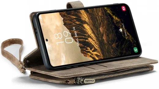 CaseMe C30 Samsung Galaxy S24 Hoesje Pasjeshouder Book Case Bruin afbeelding 21