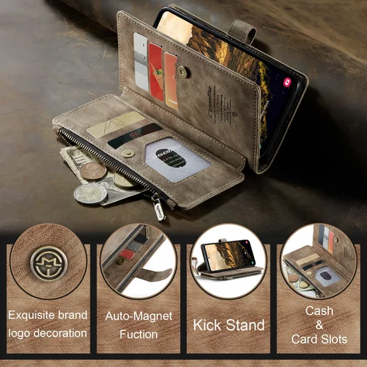 CaseMe C30 Samsung Galaxy S24 Hoesje Pasjeshouder Book Case Bruin afbeelding 3
