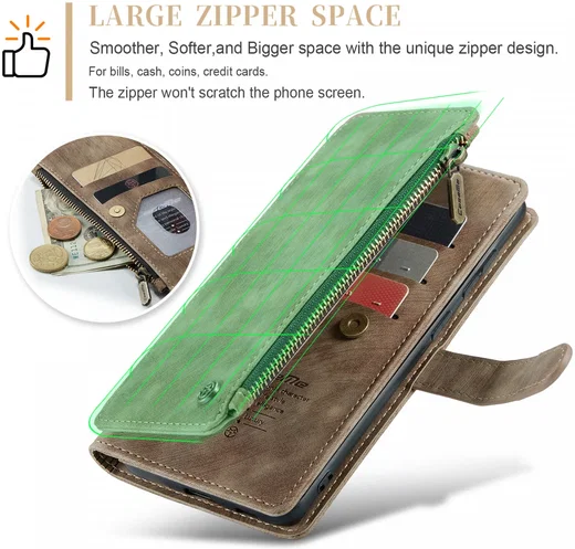 CaseMe C30 Samsung Galaxy S24 Hoesje Pasjeshouder Book Case Bruin afbeelding 5