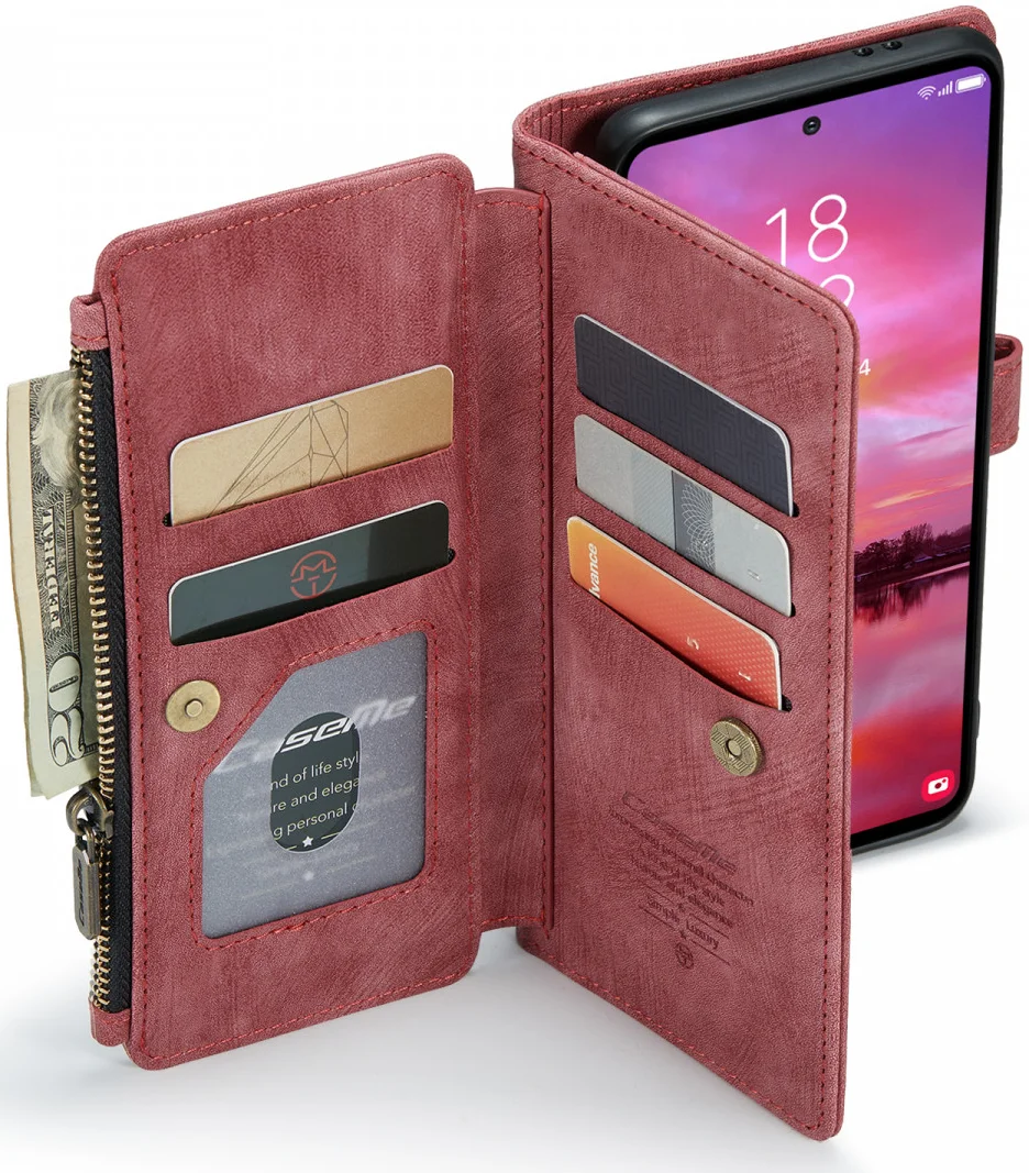CaseMe C30 Samsung Galaxy S24 Hoesje Pasjeshouder Book Case Rood afbeelding 11