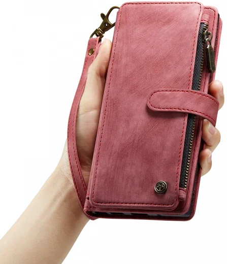 CaseMe C30 Samsung Galaxy S24 Hoesje Pasjeshouder Book Case Rood afbeelding 3