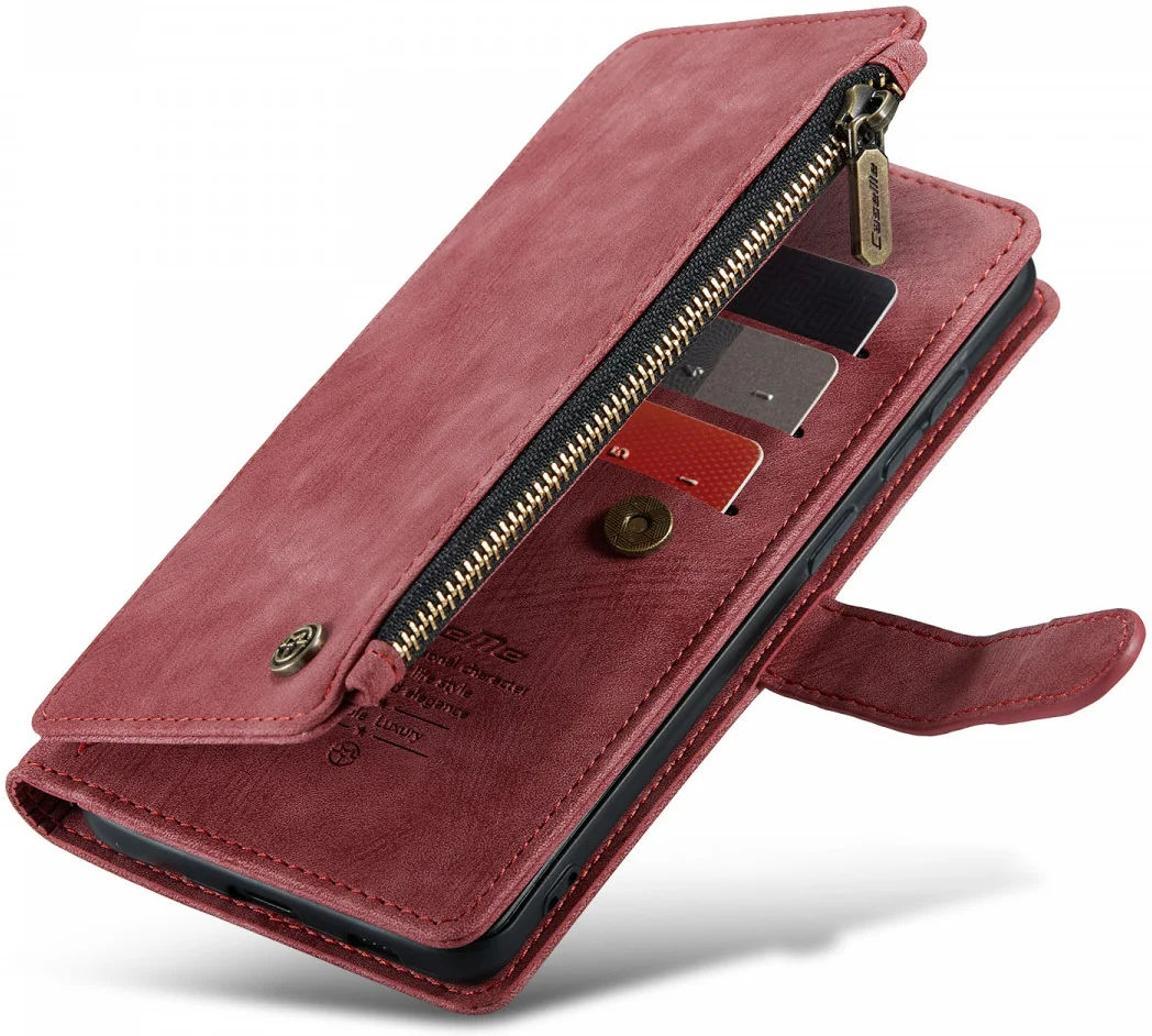 CaseMe C30 Samsung Galaxy S24 Hoesje Pasjeshouder Book Case Rood afbeelding 22