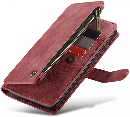 CaseMe C30 Samsung Galaxy S24 Hoesje Pasjeshouder Book Case Rood afbeelding 22