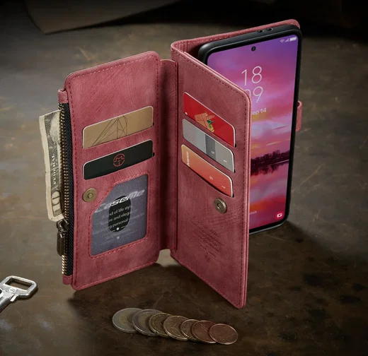 CaseMe C30 Samsung Galaxy S24 Hoesje Pasjeshouder Book Case Rood afbeelding 5