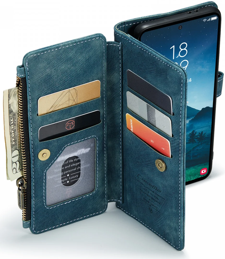 CaseMe C30 Samsung Galaxy S24 Hoesje Pasjeshouder Book Case Blauw afbeelding 10