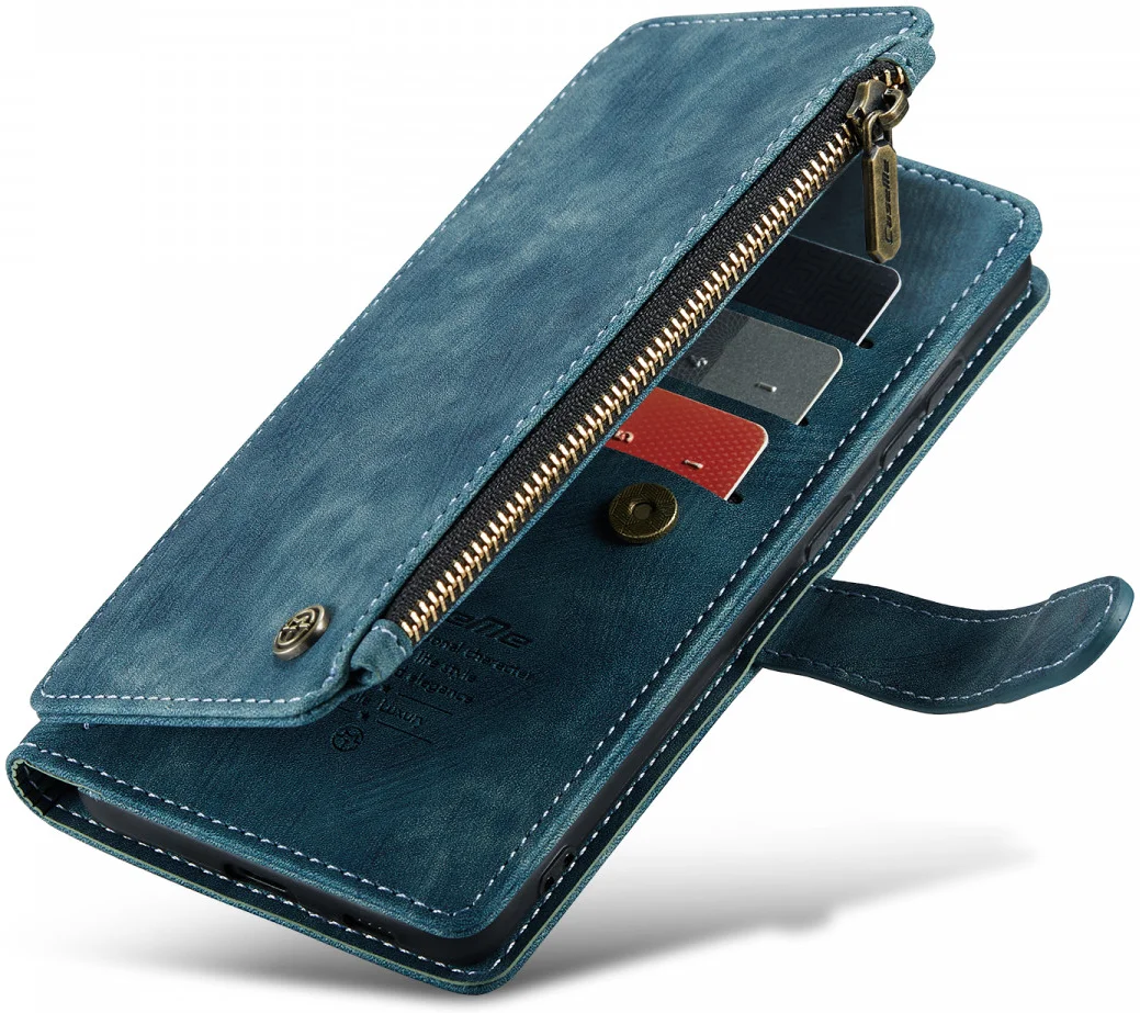 CaseMe C30 Samsung Galaxy S24 Hoesje Pasjeshouder Book Case Blauw afbeelding 12