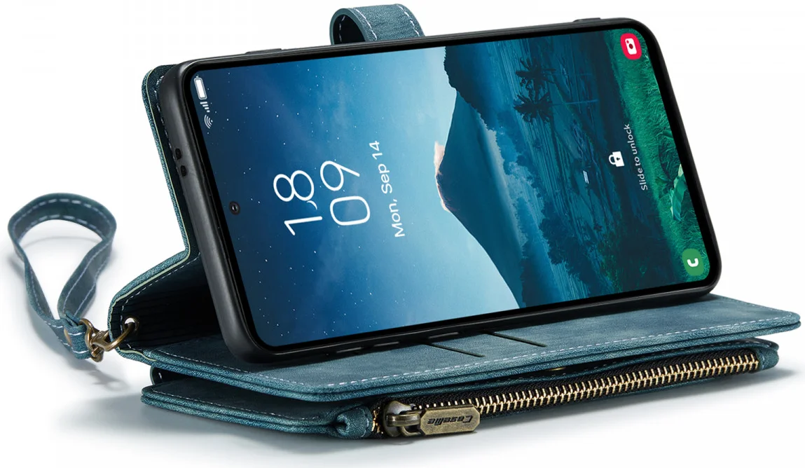CaseMe C30 Samsung Galaxy S24 Hoesje Pasjeshouder Book Case Blauw afbeelding 22