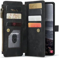 CaseMe C30 Samsung Galaxy S24 Plus Hoesje Pasjeshouder Book Case Zwart afbeelding