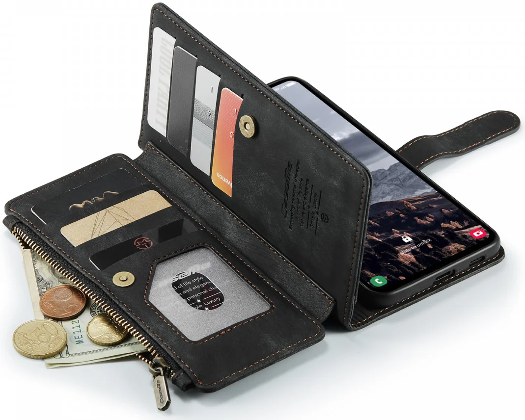 CaseMe C30 Samsung Galaxy S24 Plus Hoesje Pasjeshouder Book Case Zwart afbeelding 8